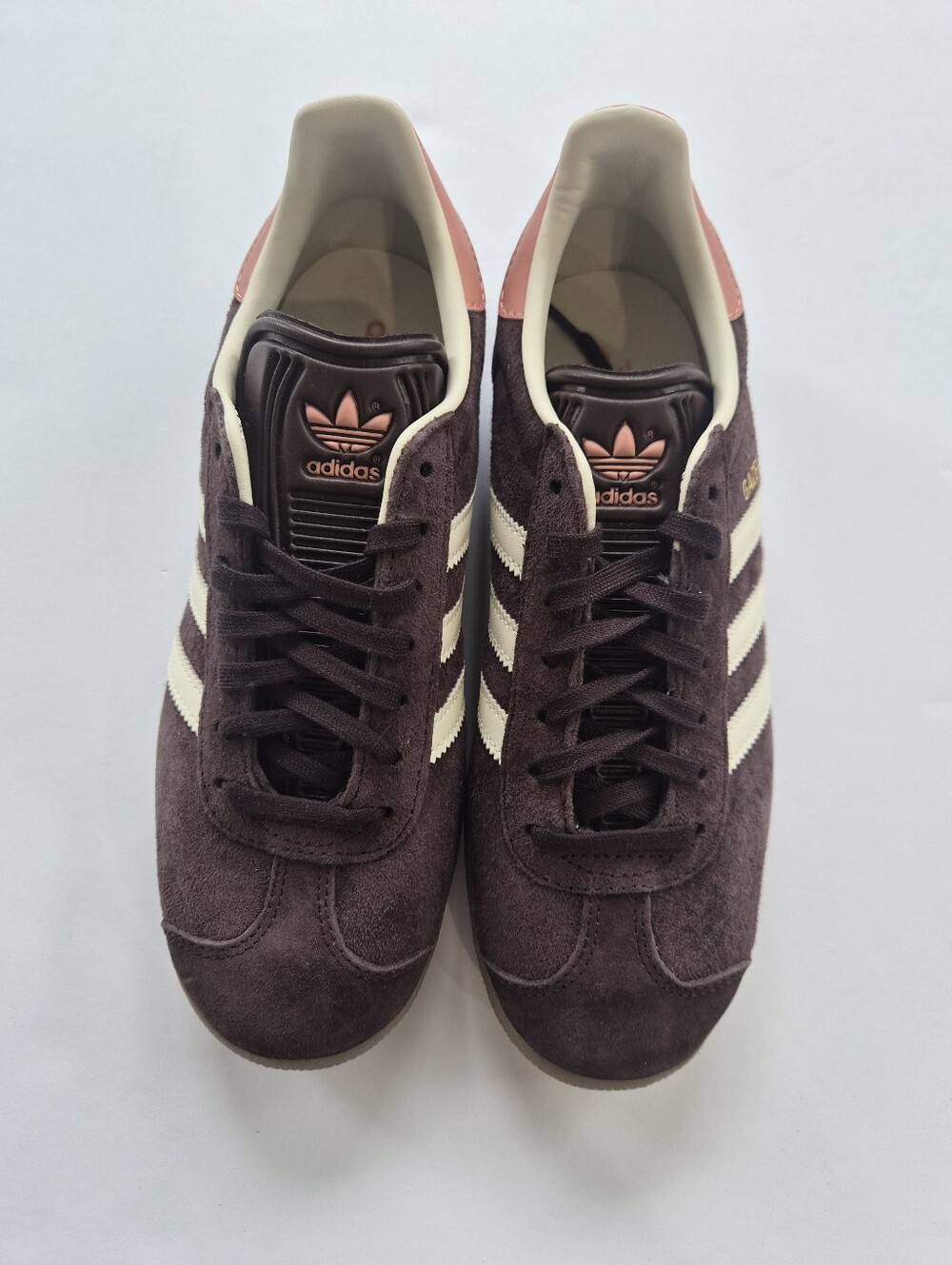NWOT [Adidas] Gazelle In Size W7, Brown Suede, Pink, Brown Gum, Leather - Picture 2 of 7
